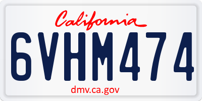 CA license plate 6VHM474