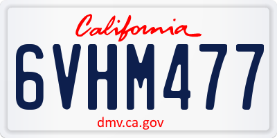 CA license plate 6VHM477