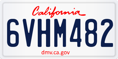 CA license plate 6VHM482