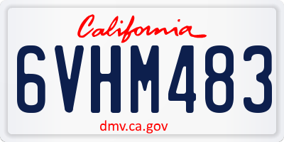CA license plate 6VHM483