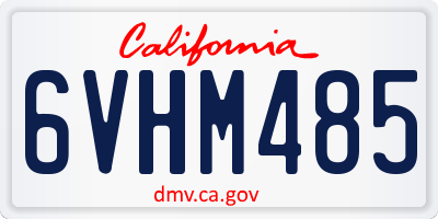 CA license plate 6VHM485