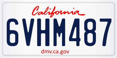 CA license plate 6VHM487