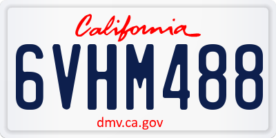 CA license plate 6VHM488