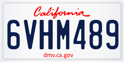 CA license plate 6VHM489