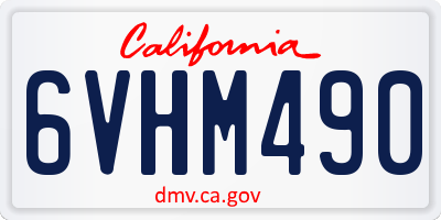 CA license plate 6VHM490