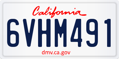 CA license plate 6VHM491