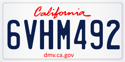 CA license plate 6VHM492