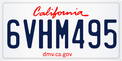 CA license plate 6VHM495