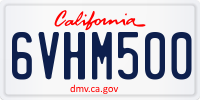CA license plate 6VHM500