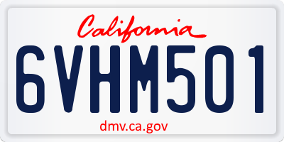 CA license plate 6VHM501