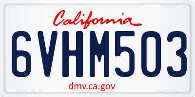 CA license plate 6VHM503