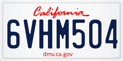 CA license plate 6VHM504