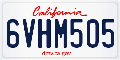 CA license plate 6VHM505