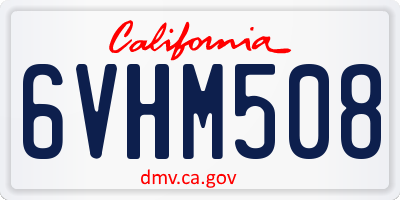 CA license plate 6VHM508