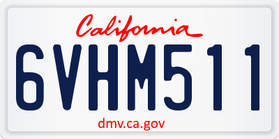 CA license plate 6VHM511