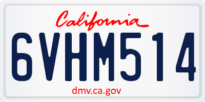 CA license plate 6VHM514