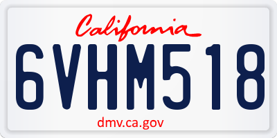 CA license plate 6VHM518