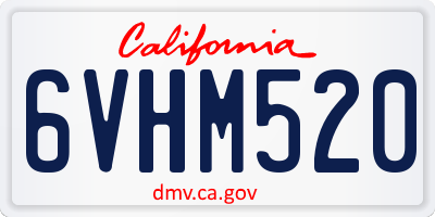 CA license plate 6VHM520