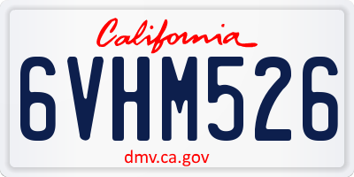 CA license plate 6VHM526