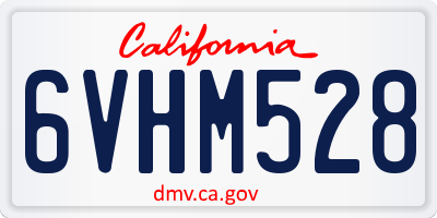 CA license plate 6VHM528