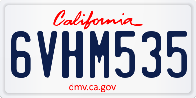 CA license plate 6VHM535