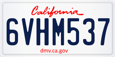 CA license plate 6VHM537