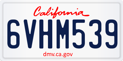 CA license plate 6VHM539