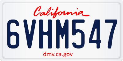 CA license plate 6VHM547