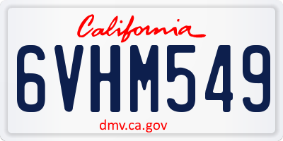 CA license plate 6VHM549