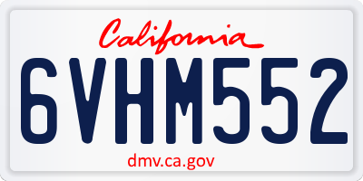 CA license plate 6VHM552