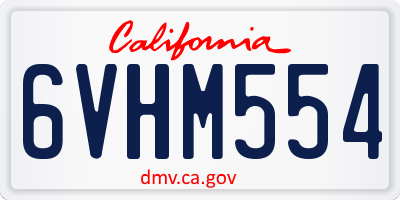 CA license plate 6VHM554