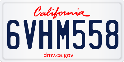 CA license plate 6VHM558
