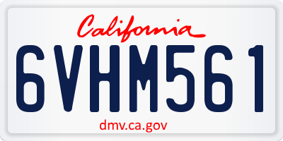 CA license plate 6VHM561