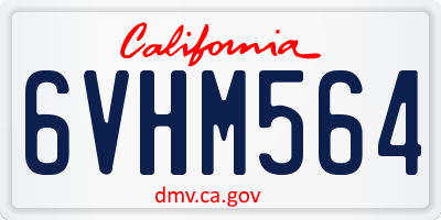 CA license plate 6VHM564