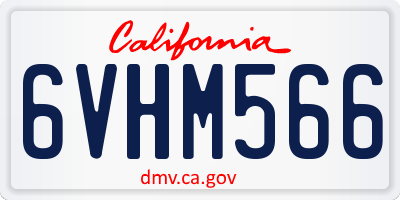 CA license plate 6VHM566