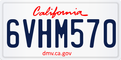 CA license plate 6VHM570