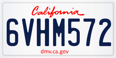 CA license plate 6VHM572