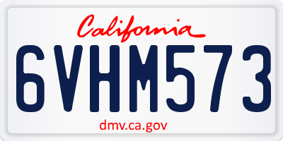 CA license plate 6VHM573
