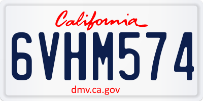 CA license plate 6VHM574