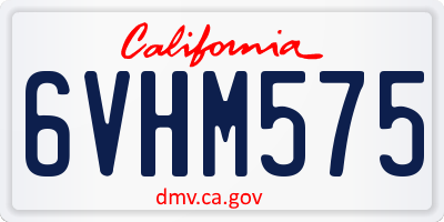 CA license plate 6VHM575