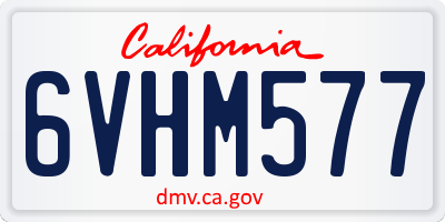 CA license plate 6VHM577
