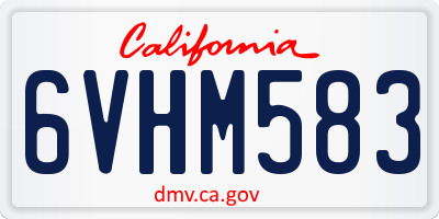 CA license plate 6VHM583
