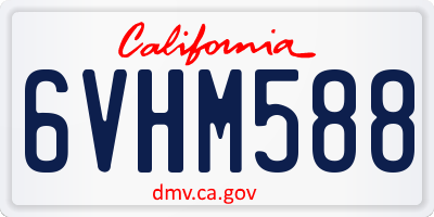 CA license plate 6VHM588