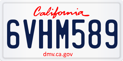CA license plate 6VHM589