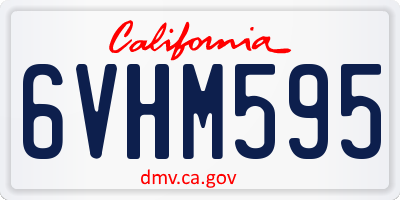 CA license plate 6VHM595