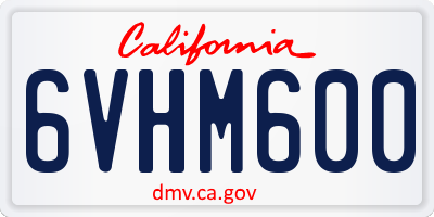 CA license plate 6VHM600