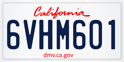 CA license plate 6VHM601