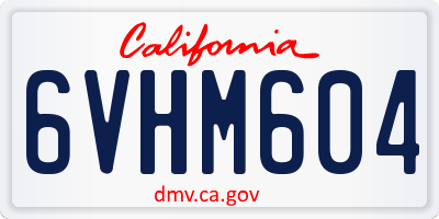 CA license plate 6VHM604