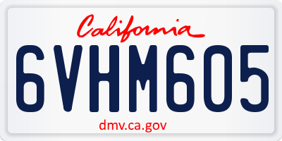 CA license plate 6VHM605