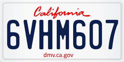 CA license plate 6VHM607